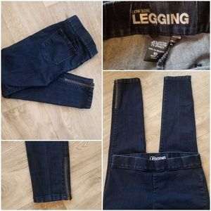 NY&Co Ankle Zipper Low Rise Skinny Denim Leggings